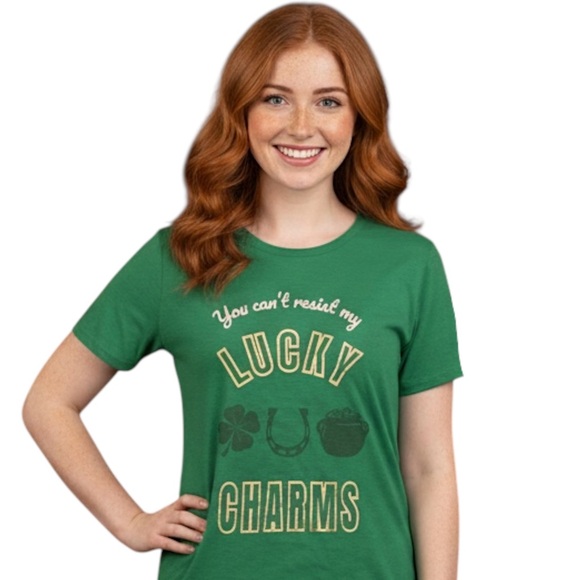 feeling festive Tops - St. Patrick’s Day Lucky charms tee  green shamrock pot of gold tee nwt large